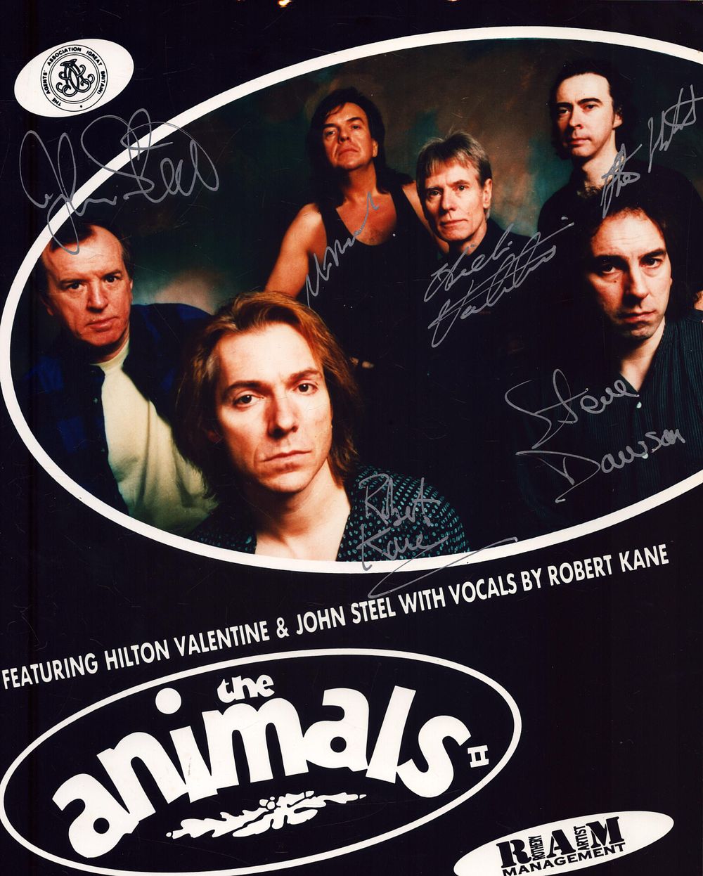 Lot 408: The Animals, signed by all cast members on...