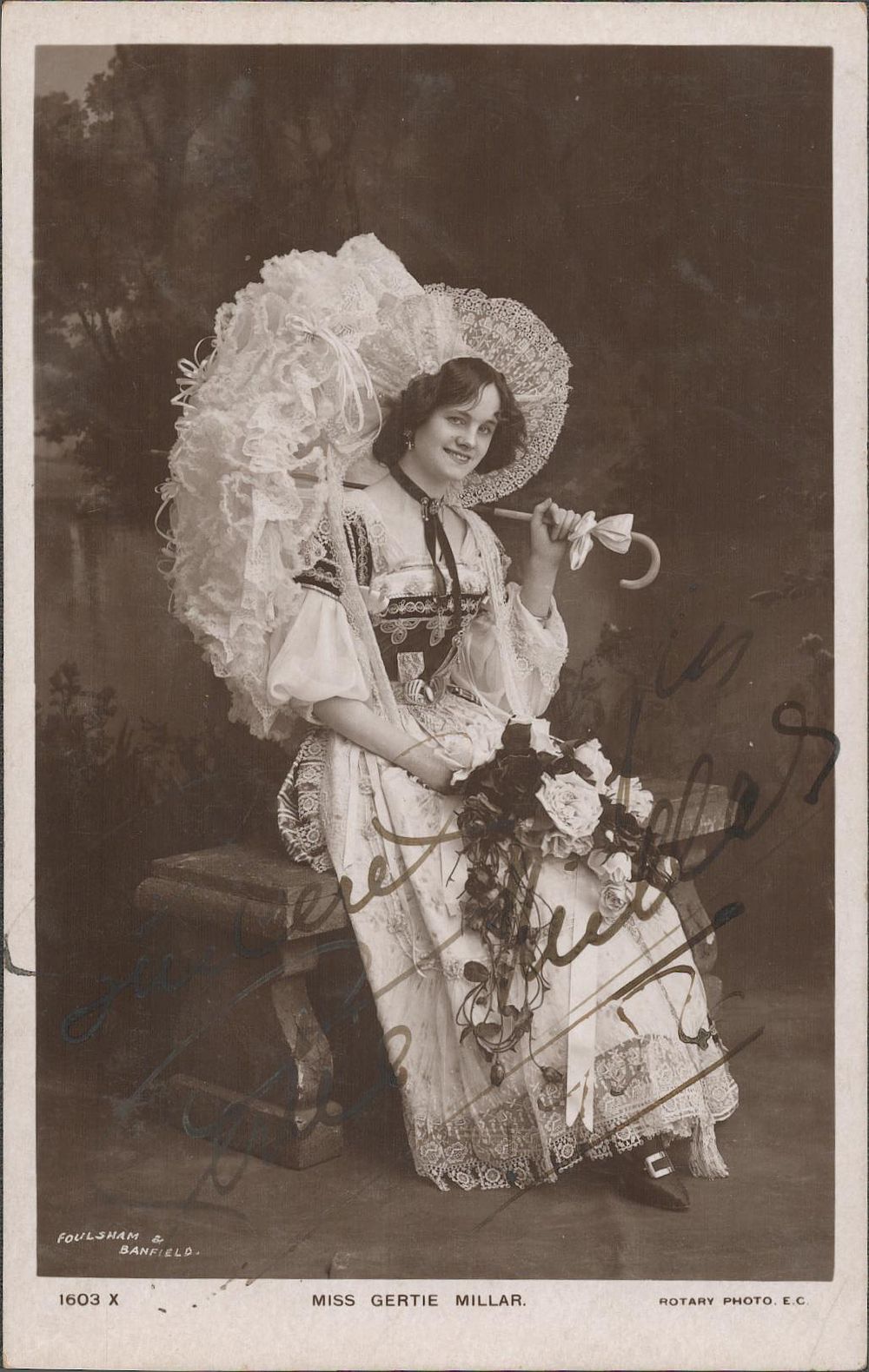 Lot 433: Gertie Milla 6x3 approx signed black and white...