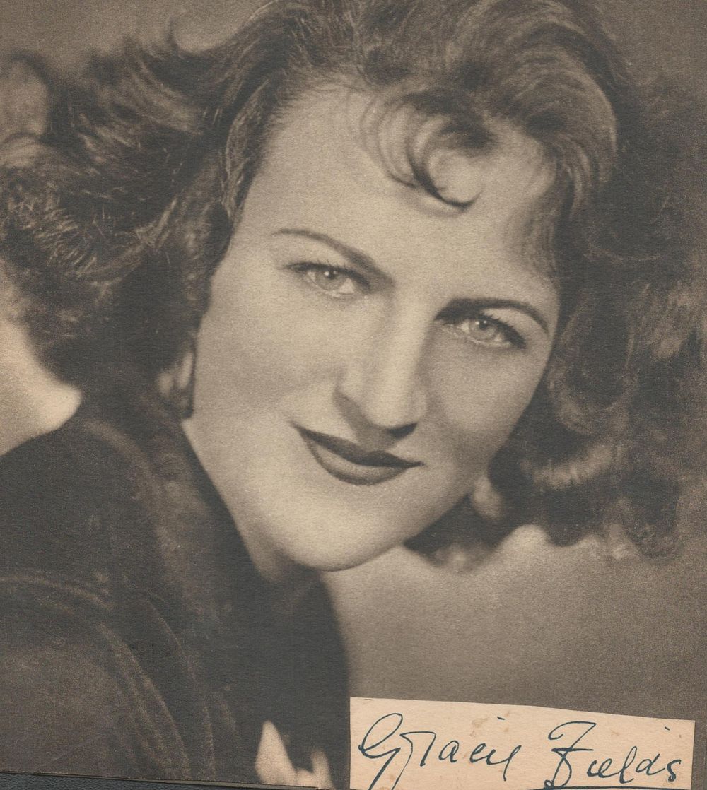 Lot 435: Gracie Fields British actress mounted onto black and...
