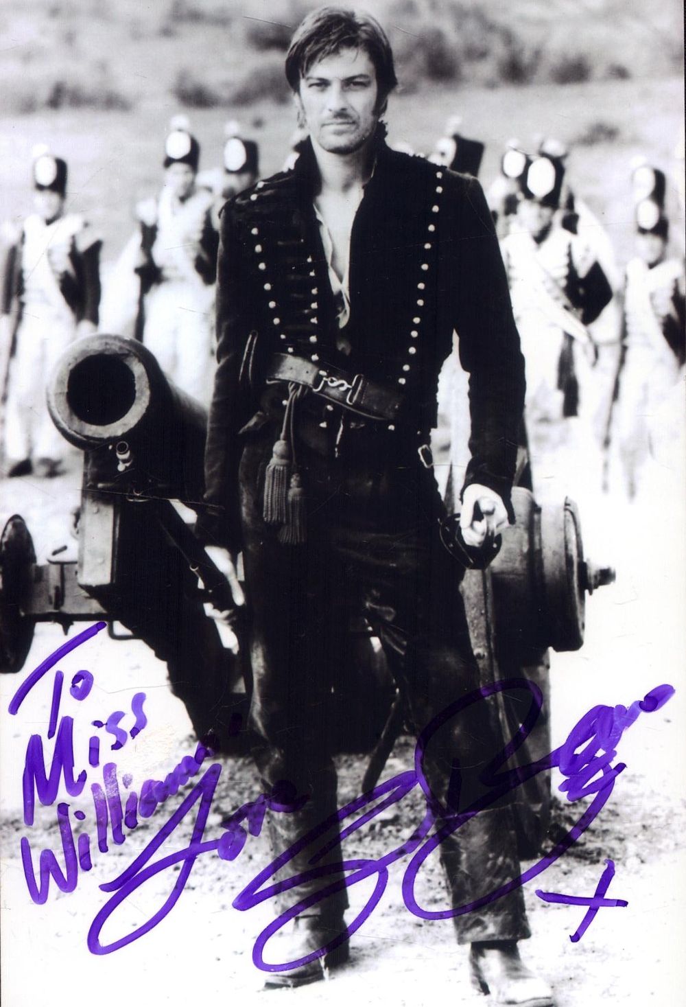 Lot 451: Sean Bean, signed black and white photo 6x4,...