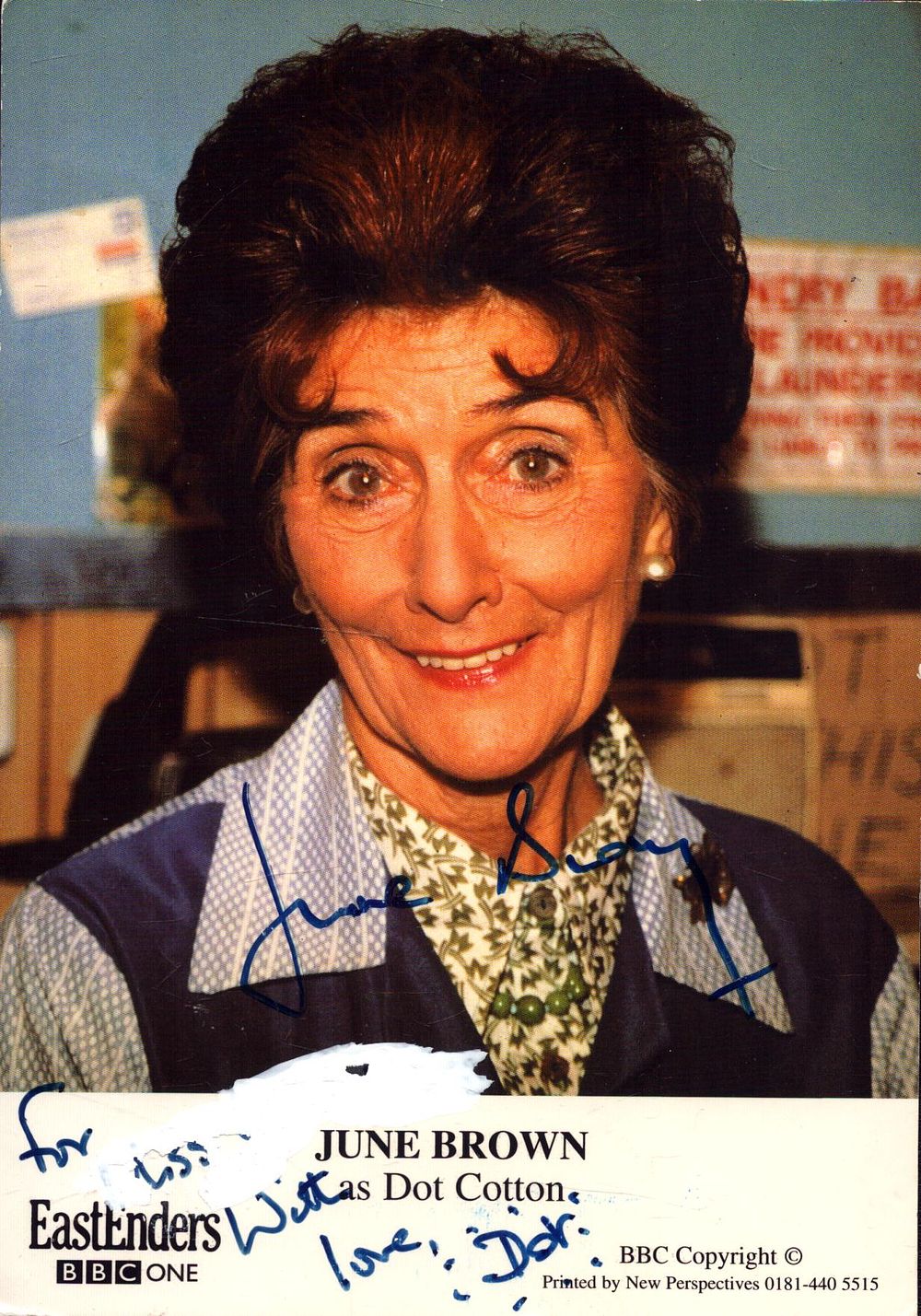 Lot 456: June Brown, signed EastEnders photo as Dot Cotton,...