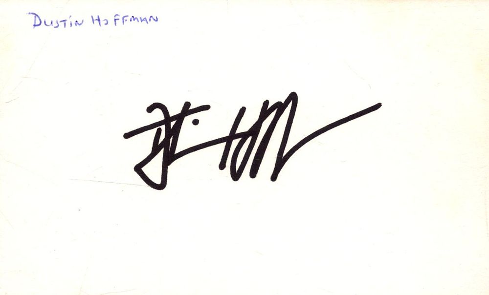 Lot 464: Dustin Hoffman, signed card approx 5x3, American actor....