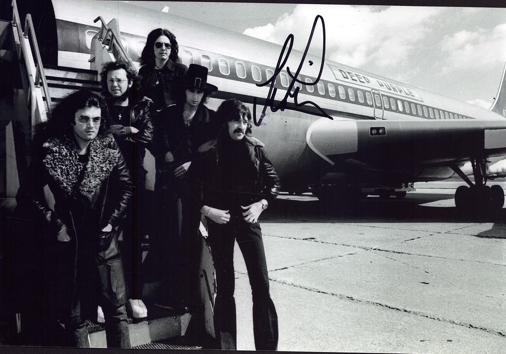 Lot 468: Ian Paice Signed, black and white signed 8...