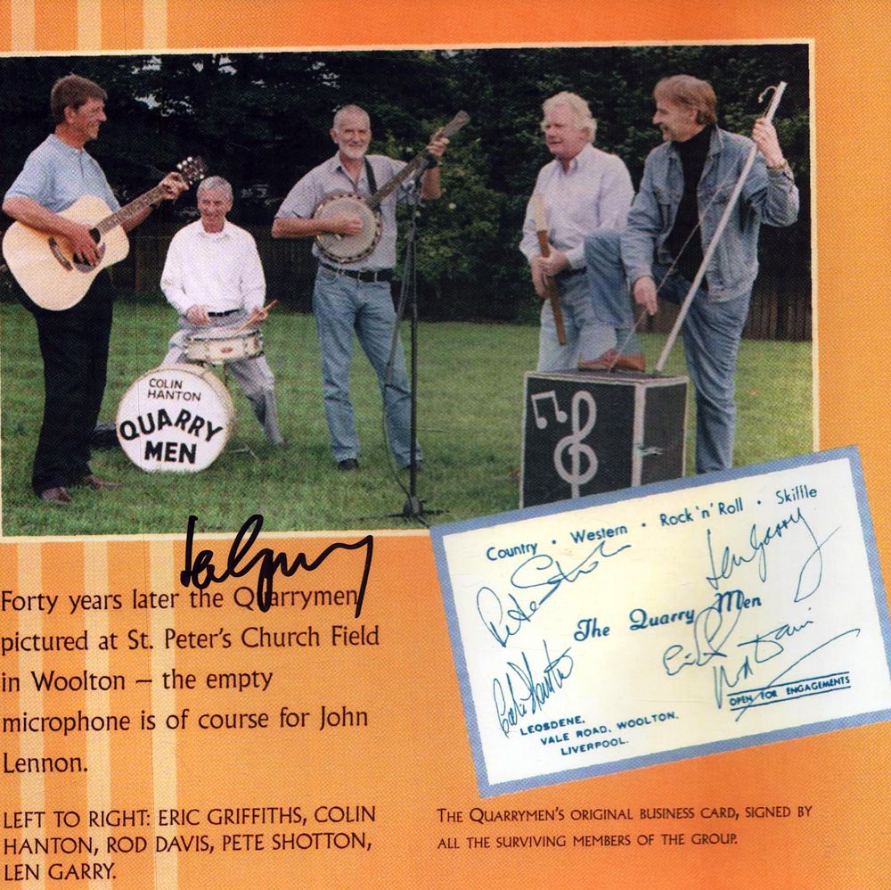 Lot 476: Len Garry signed photo coloured 10x10, the Quarrymen....