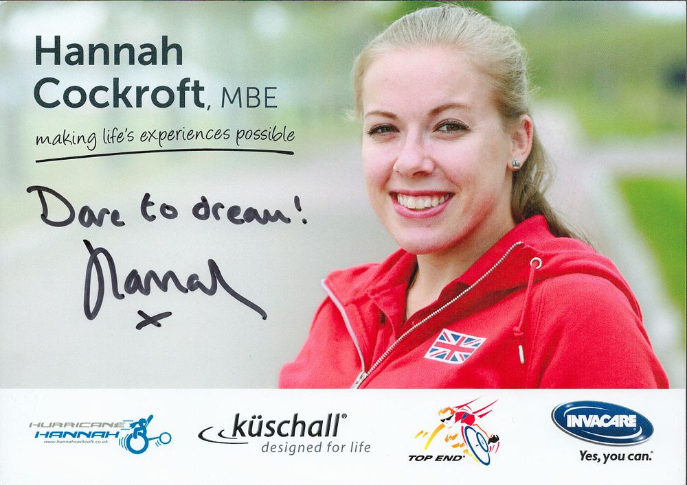 Lot 485: Hannah Cockcroft MBE 8x6 signed Colour photo card...