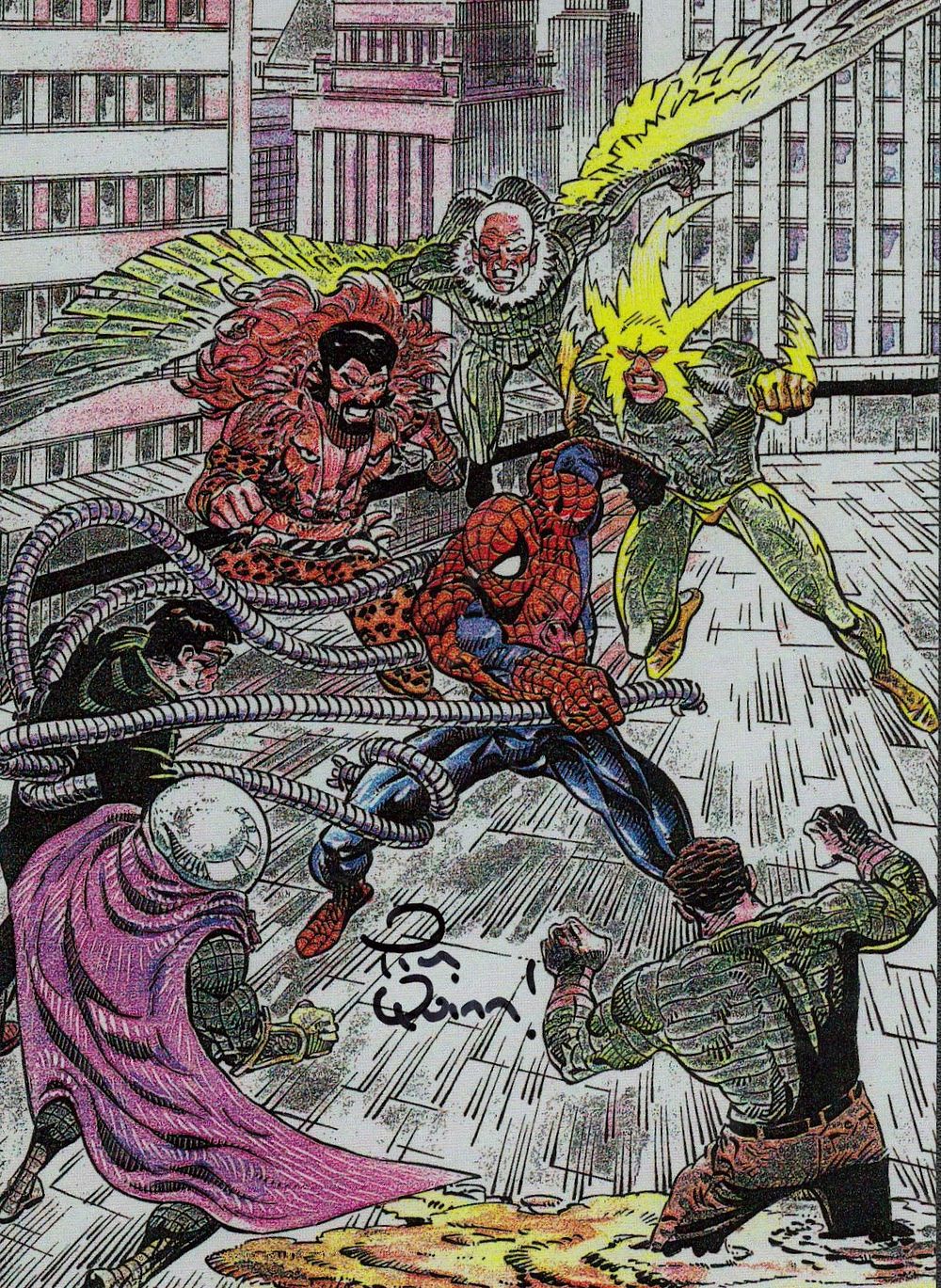 Lot 490: Tim Quinn! signed 6x4 signed Marvel compliments slip...