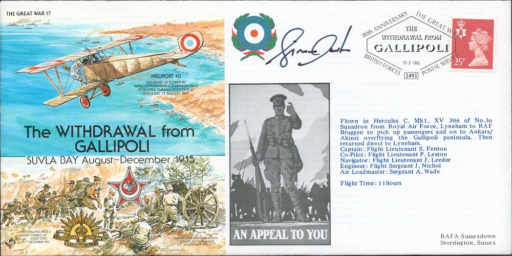 Lot 555: Flt Sgt Nichol signed Withdrawal from Gallipoli Great...