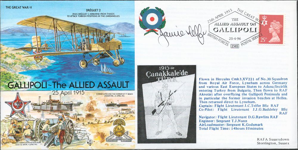 Lot 556: Flt Ltnt J Telfer signed Gallipoli - the...