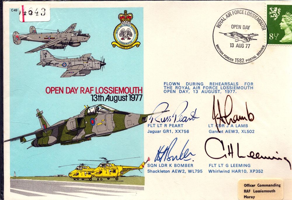 Lot 583: Peart, Lamb, Bomber and Leeming signed cover. Good...