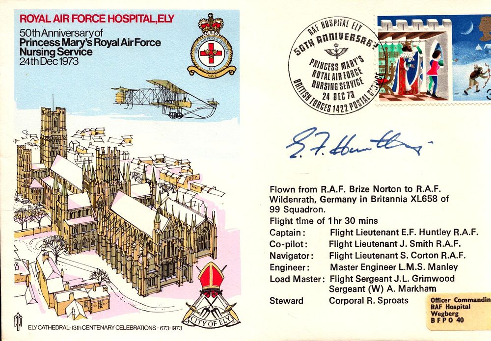 Lot 589: Flt Ltnt E F Huntley signed RAF Hospital...