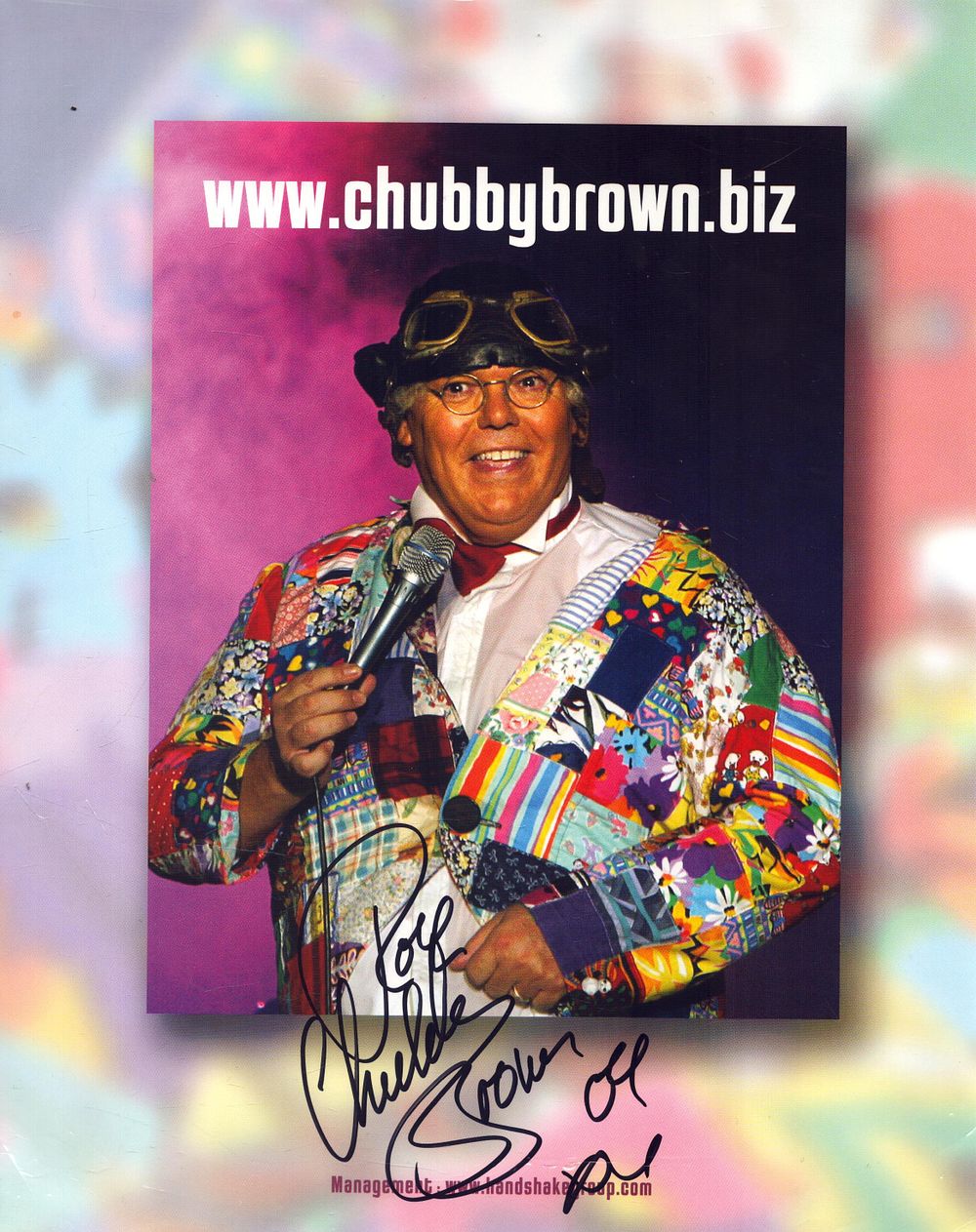Lot 614: Roy Chubby Brown signed 10x8inch colour photo. Good...