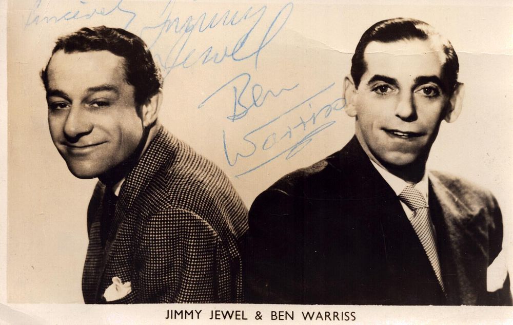 Lot 617: Jimmy Jewell and Ben Warriss signed 6x4inc black...