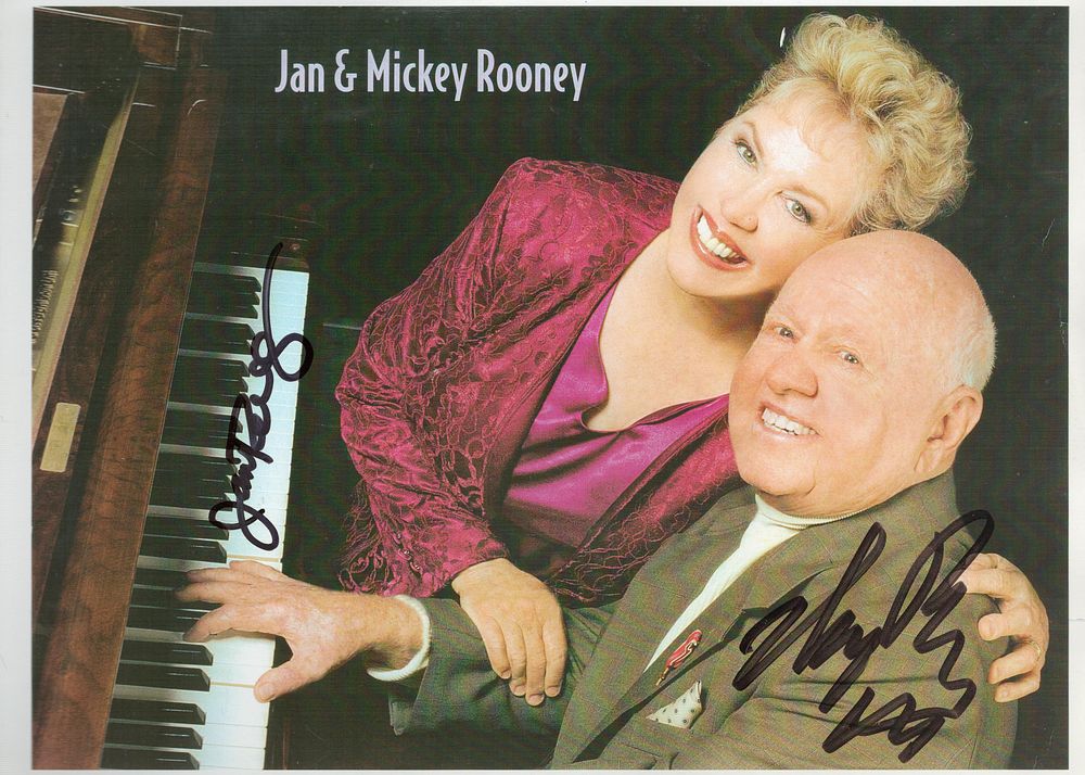 Lot 153: Jan and Mickey Rooney signed 12x8inch colour photo.