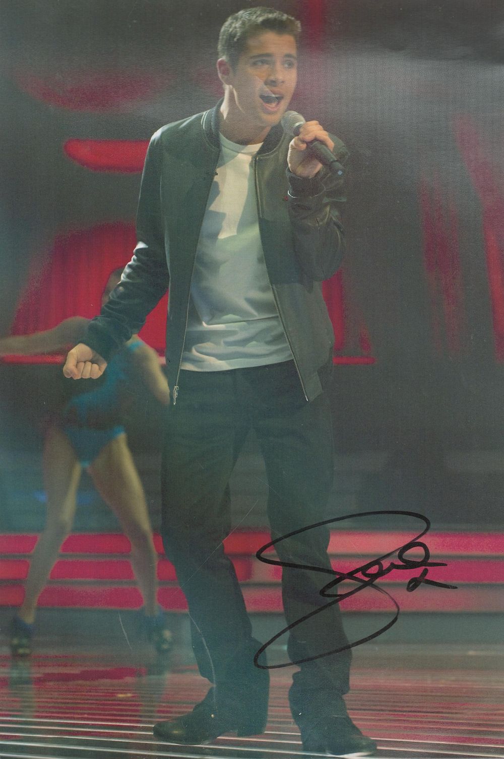 Lot 163: Joe McElderry signed 12x8inch colour photo.