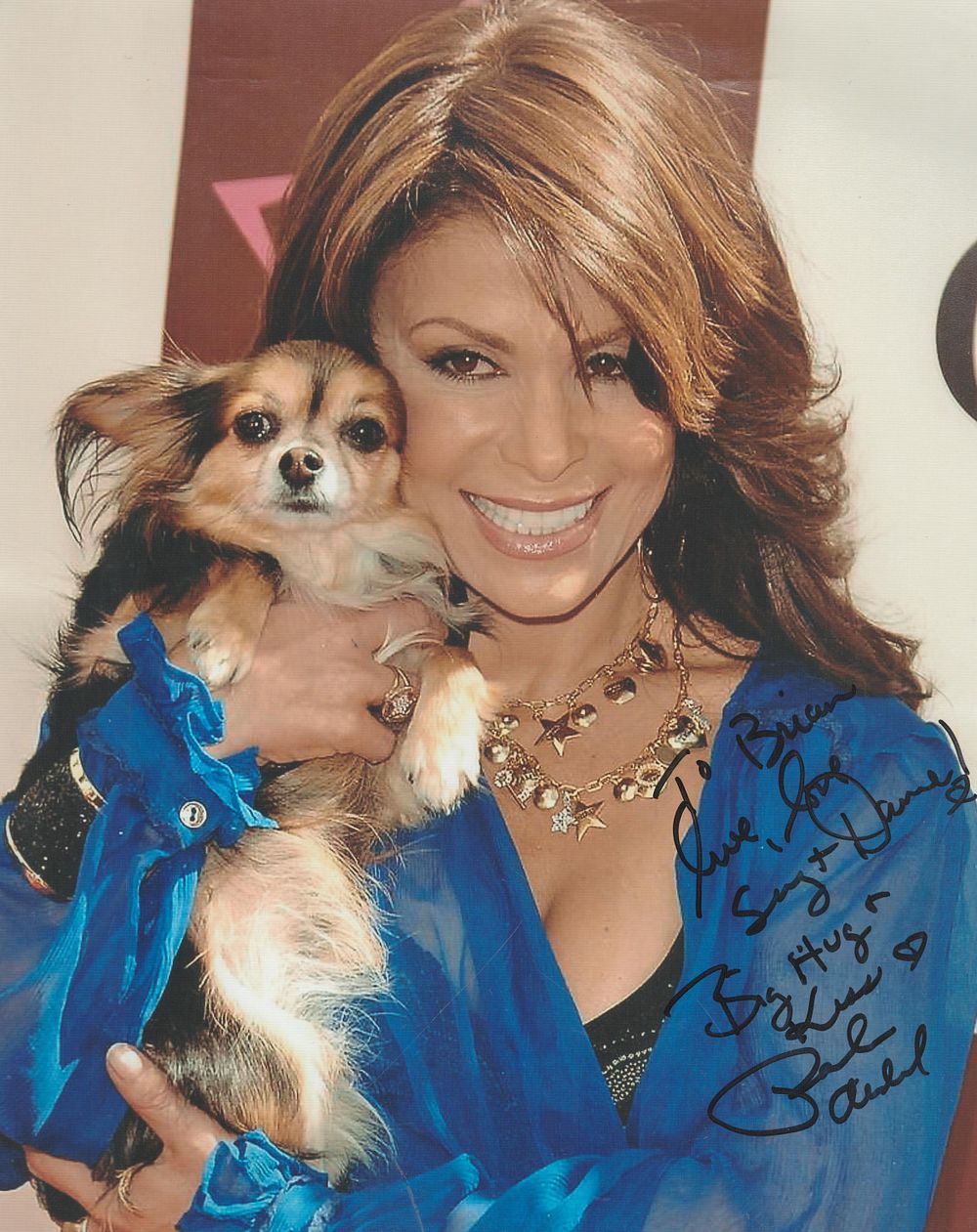 Lot 175: Paula Abdul signed 12x8inch colour photo. Dedicated.