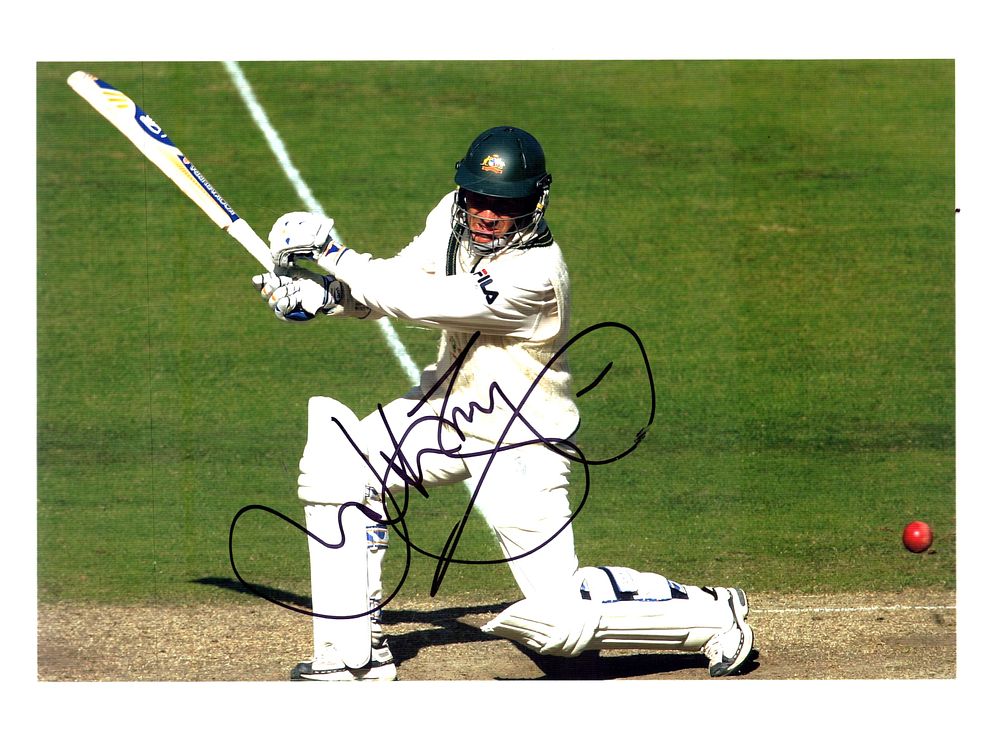 Lot 250: Justin Langer signed 10x8inch colour photo.
