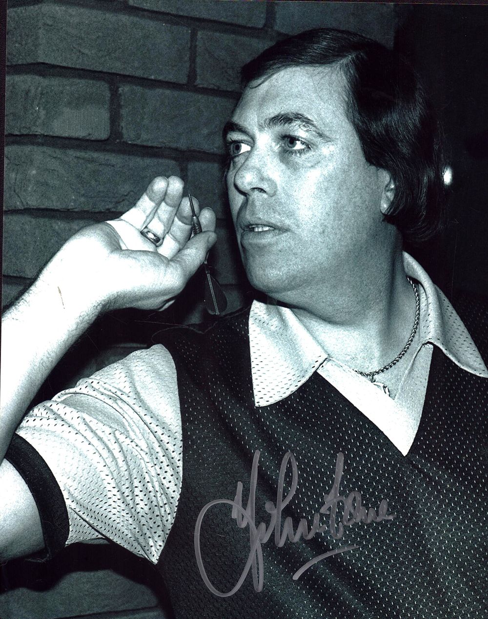 Lot 251: John Lowe signed 10x8inch colour photo.