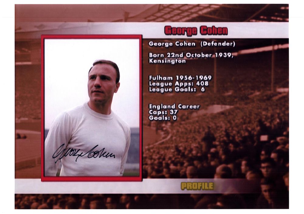Lot 280: George Cohen signed 12x8inch colour photo.