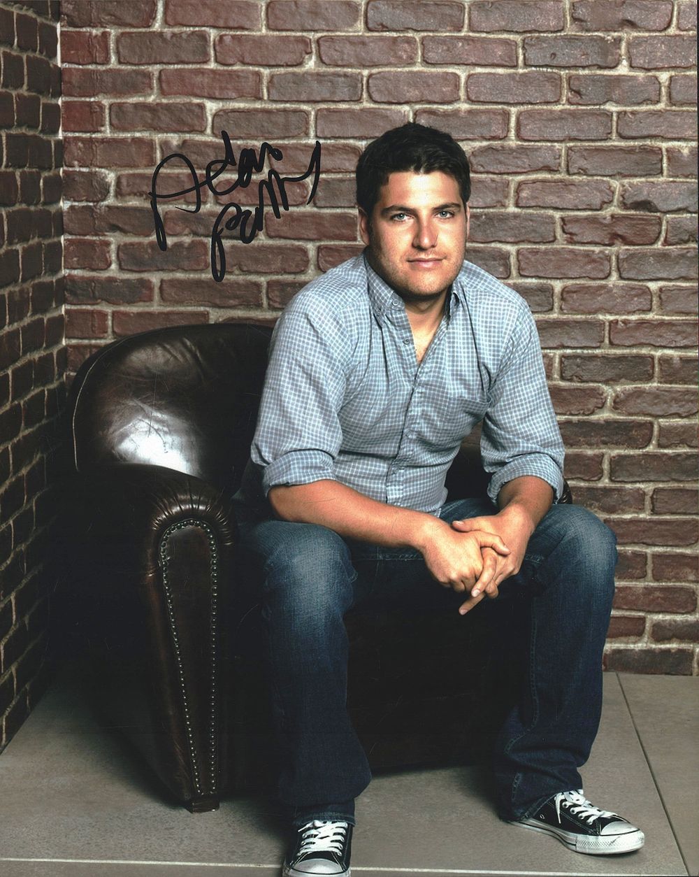 Lot 334: Adam Pally signed 10xinch colour photo.