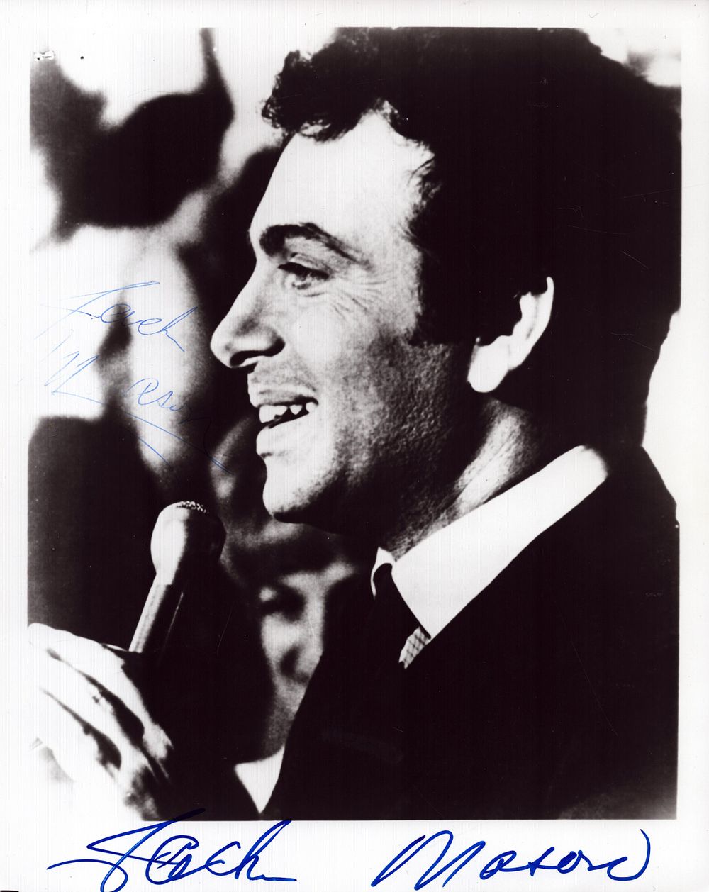 Lot 378: Jackie Mason signed 10x8inch black and white photo.