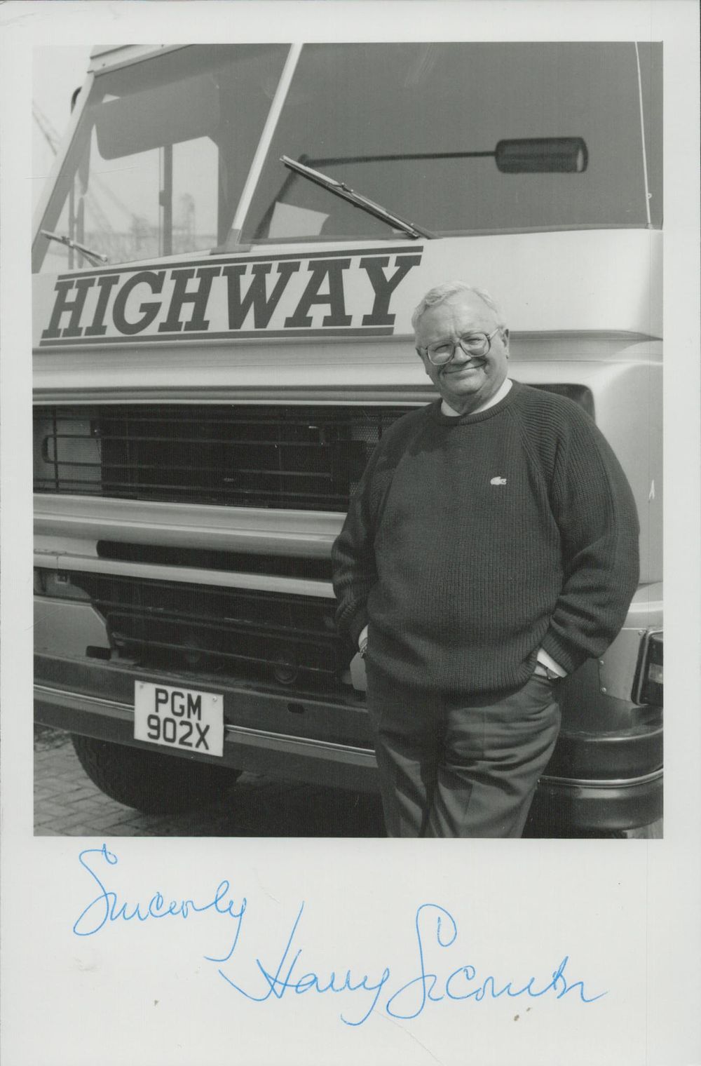 Lot 610: Harry Secombe signed 6x5 inch black and white...