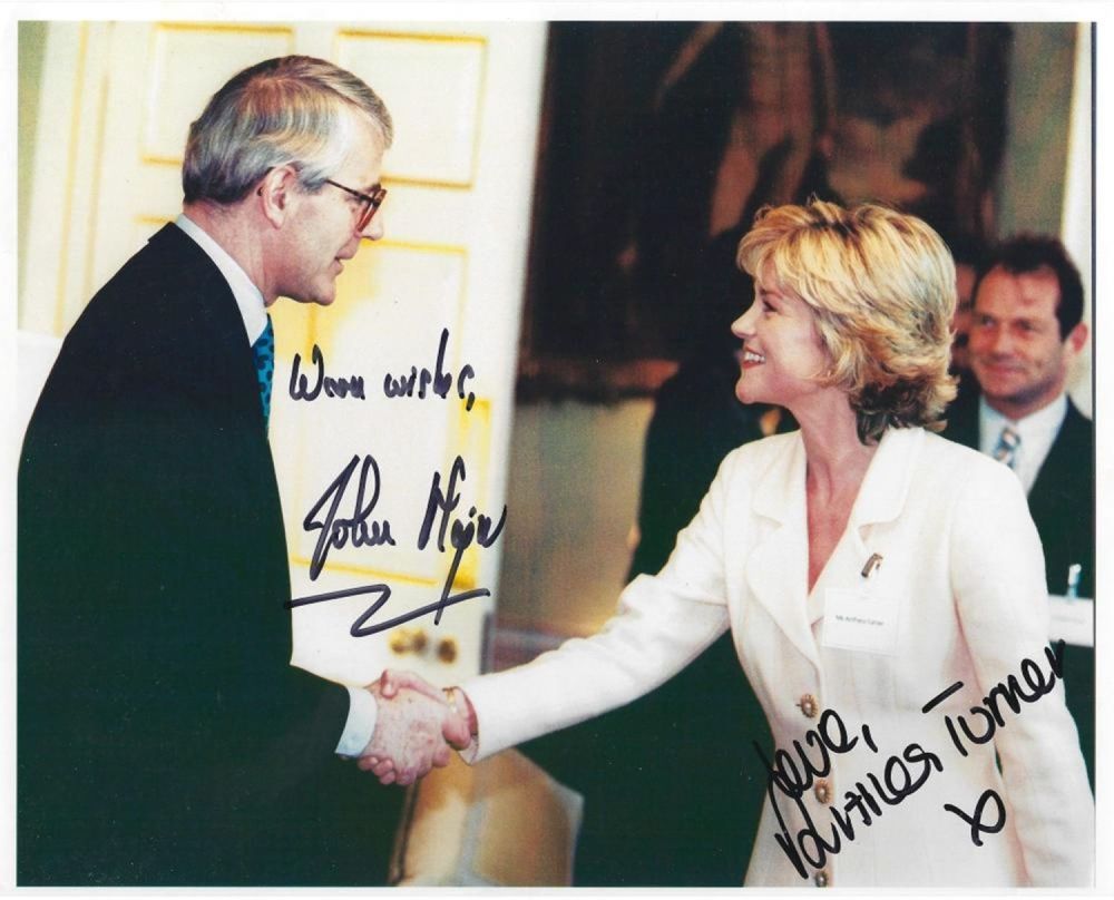 Lot 416: John Major and Anthea Turner signed 10x8 colour...