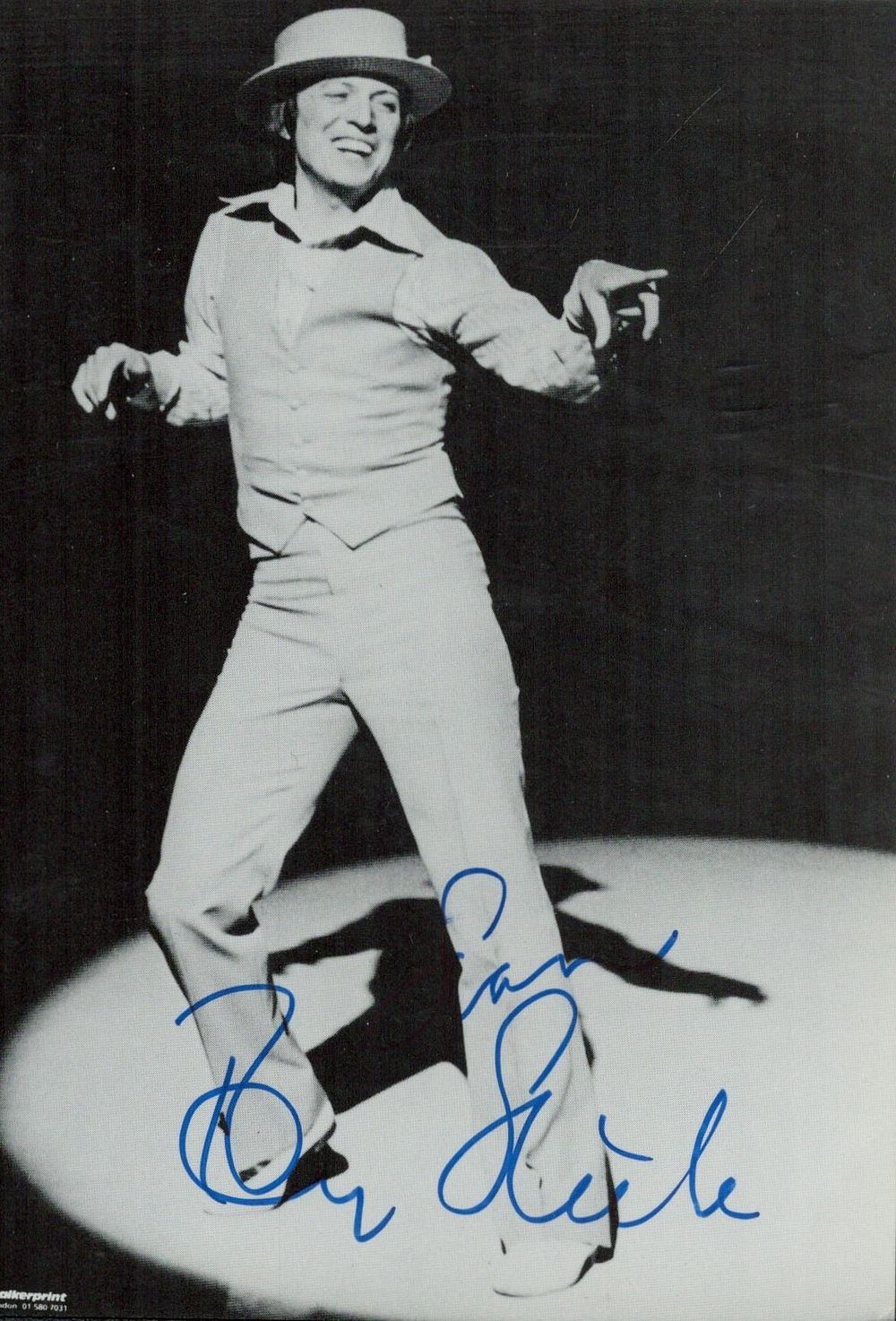 Lot 655: Tommy Steele OBE signed black & white photo...