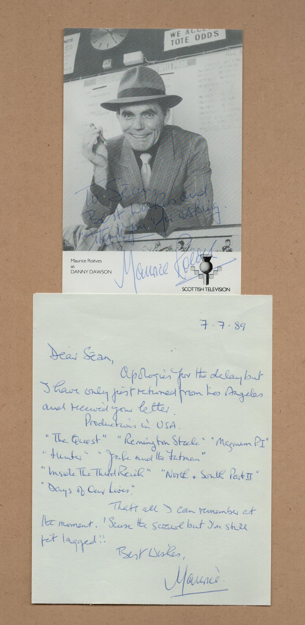 Lot 661: Maurice Roëves signed promo black & white photo...