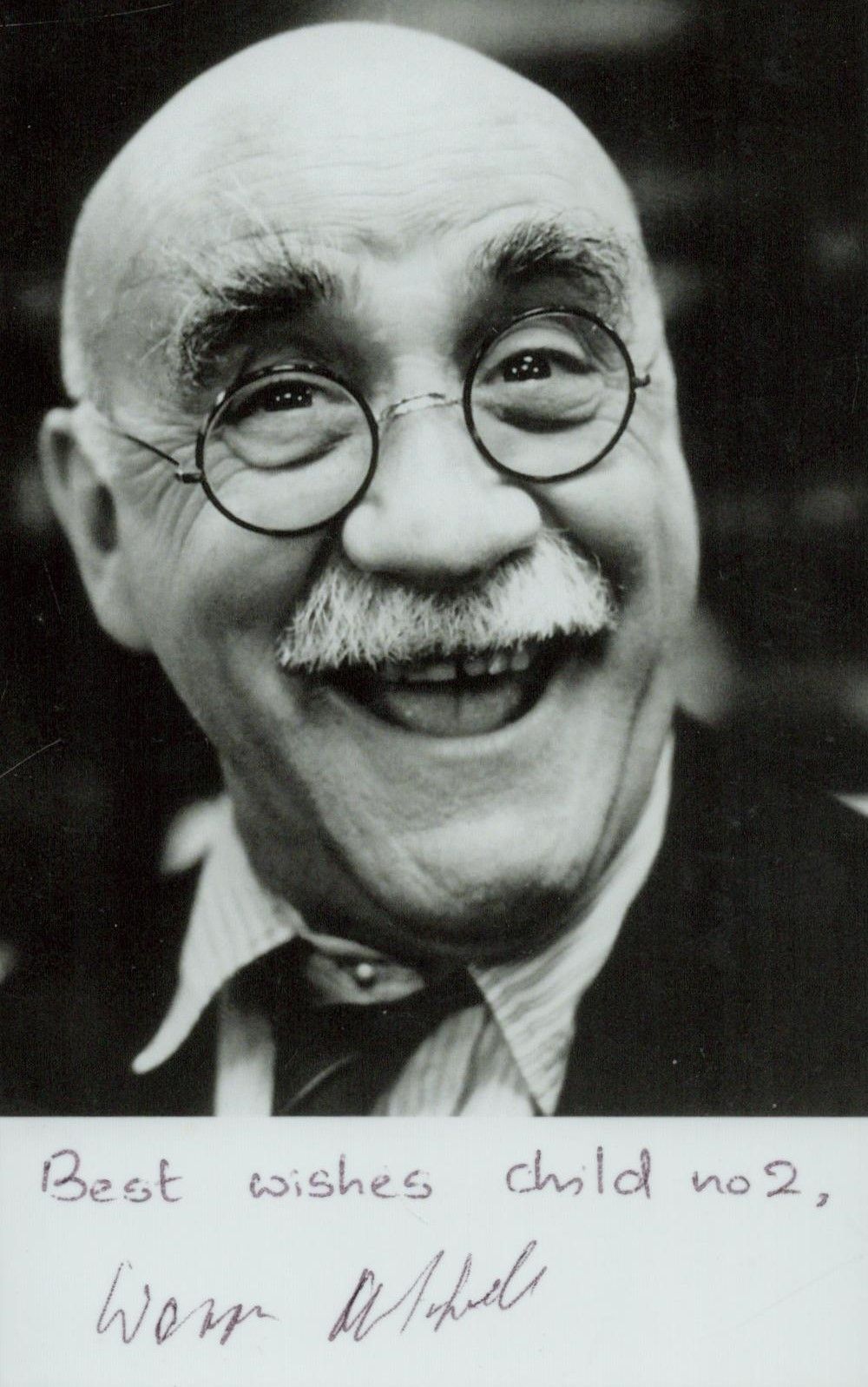 Lot 669: Warren Mitchell signed 6x4 inch black and white...