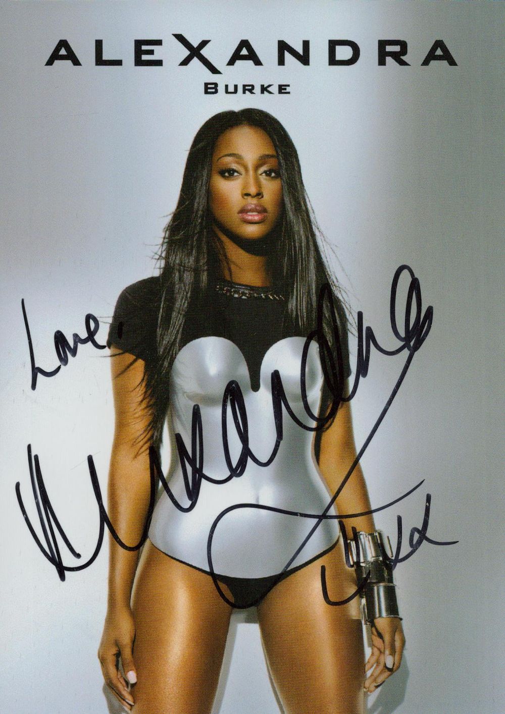 Lot 673: Alexandra Burke signed 6x4 inch colour promo photo.