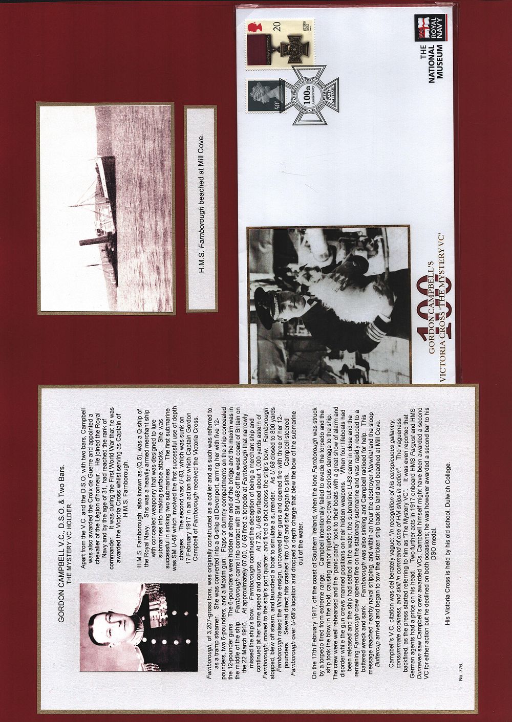 Lot 725: Gordon Campbell mounted FDC display includes 100, Gordon...