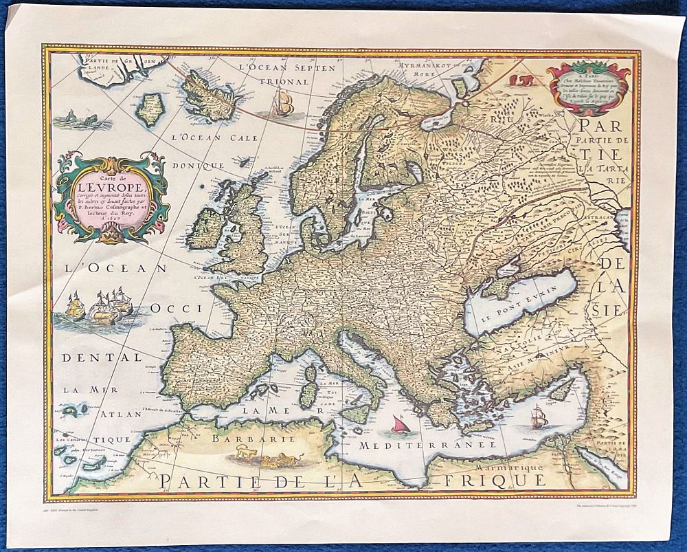 Lot 745: Map Of Europe coloured Print by The Admiralty...