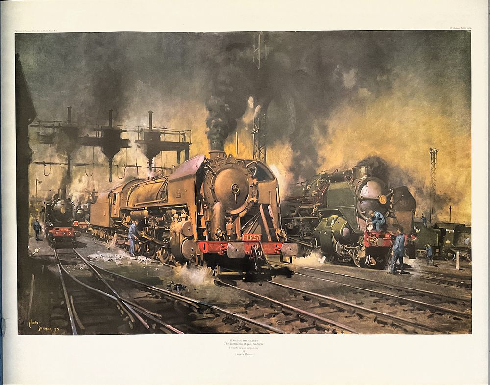 Lot 777: Train Print 31x24 inch colour print titled Stabling...