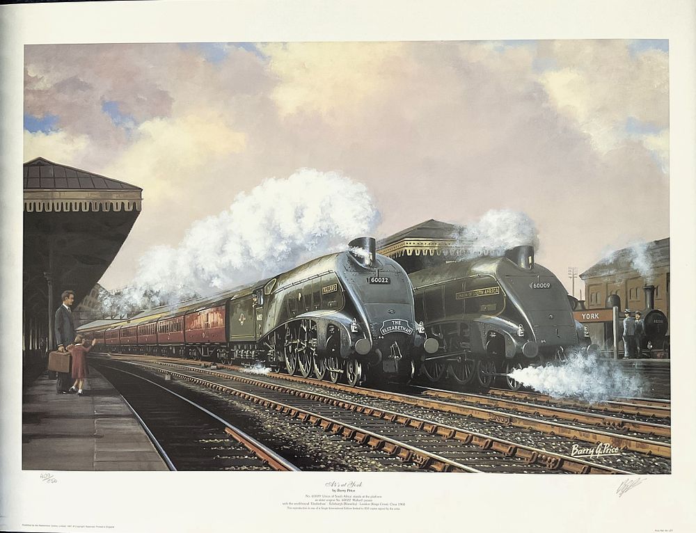 Lot 779: Train Print 28x20 inch colour print titled A4's...