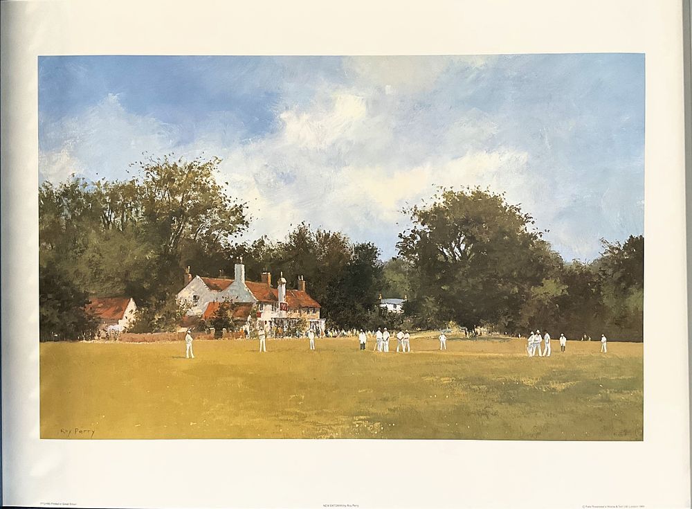 Lot 783: Cricket print 26x19 inch titled New Batsman by...