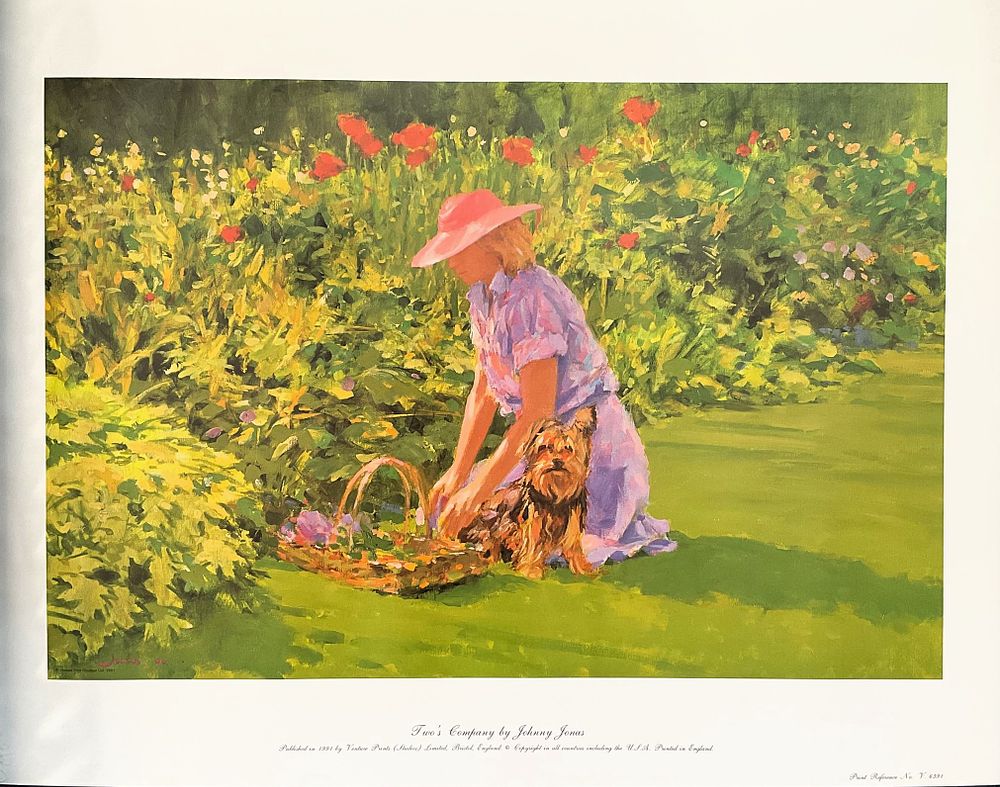 Lot 788: Two's Company 25x19 inch colour print by the...