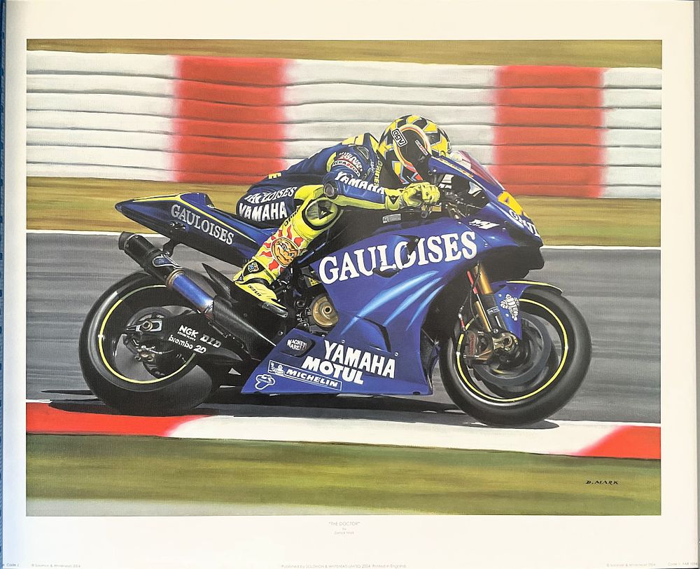 Lot 797: Moto GP Valentino Rossi 27x22 inch colour print...
