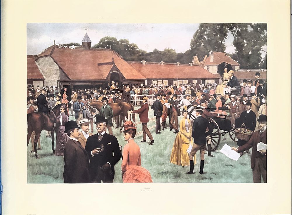Lot 799: Horse Racing 27x38 inch colour print titled Tattersall's...