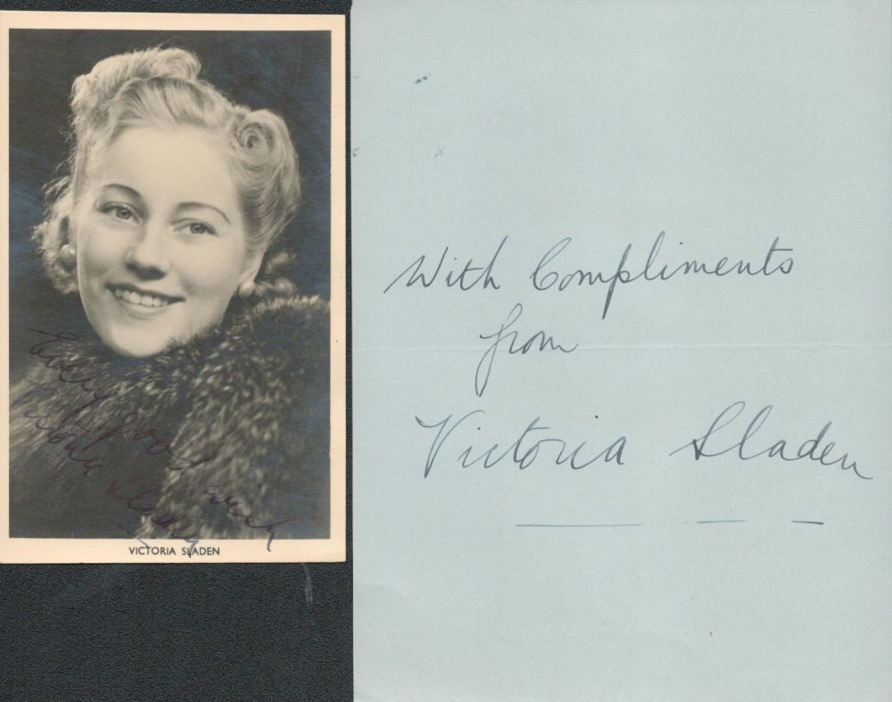 Lot 439: Opera Singer, Victoria Sladen signed 6x4 black and...