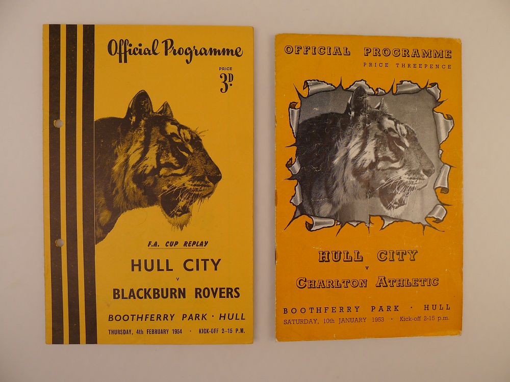 Lot 193: 2 x Hull City 1953-54 FA cup football...