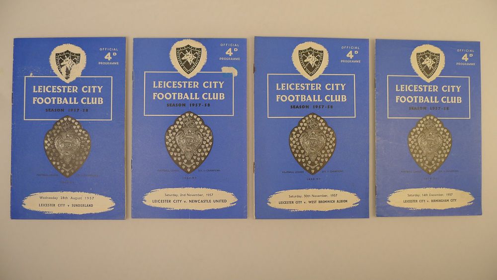 Lot 197: 4 x Leicester City 1957-58 Season football programmes,...