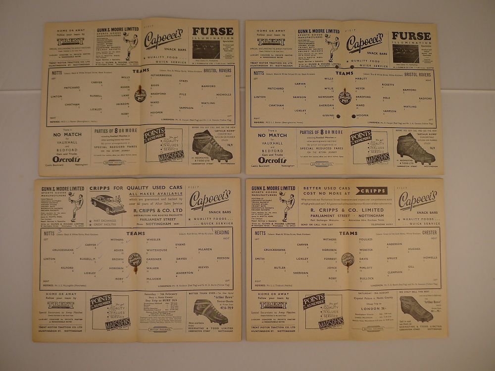 Lot 217: 4 x Notts County 1958-59 football programmes, Vs...