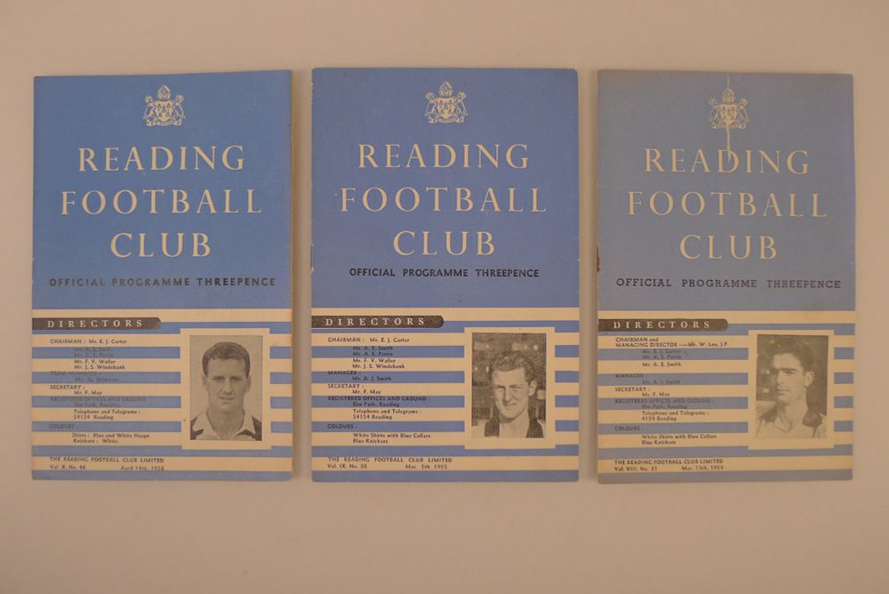 Lot 222: 3 x Reading 1954-56 football programmes, Vs Southampton...