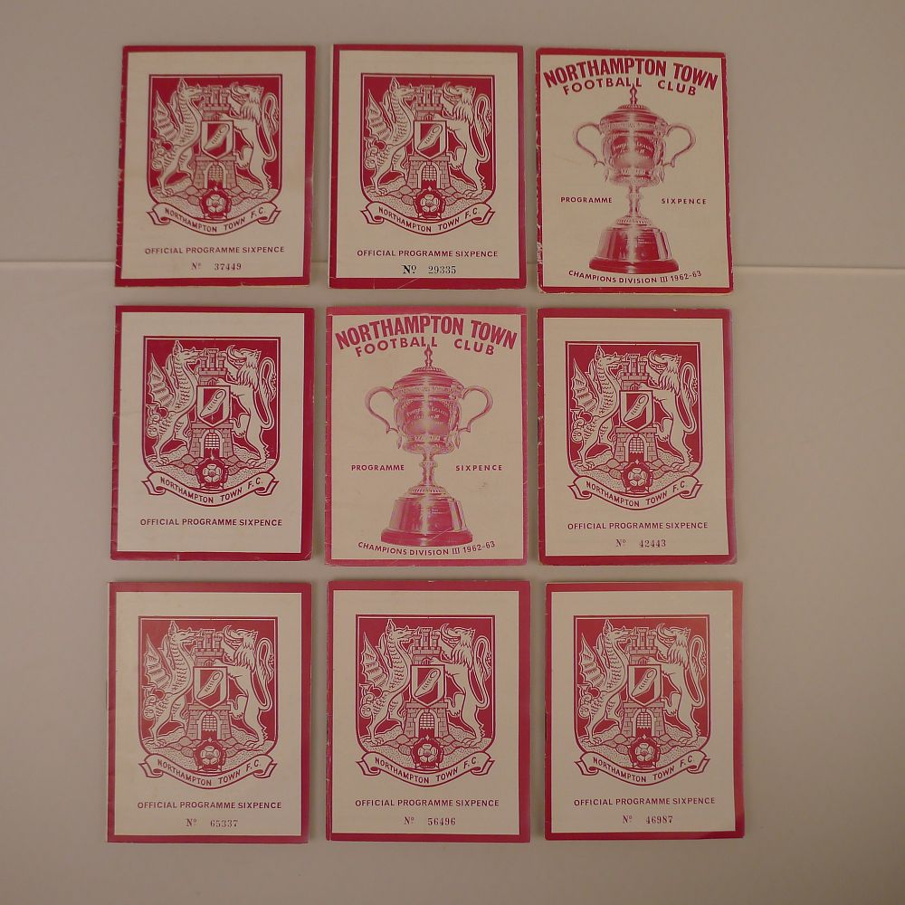 Lot 232: 9 x Northampton Town 1964-65 football programmes, Vs...