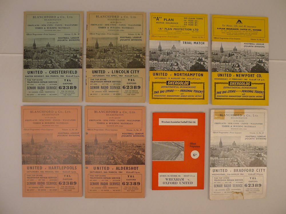 Lot 234: 8 x Oxford United 1964-65 football programmes, Vs...