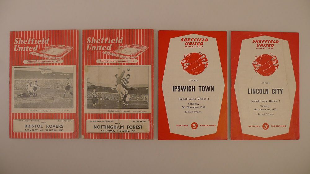 Lot 242: 4 x Sheffield United 1957-58 football programmes, Vs...