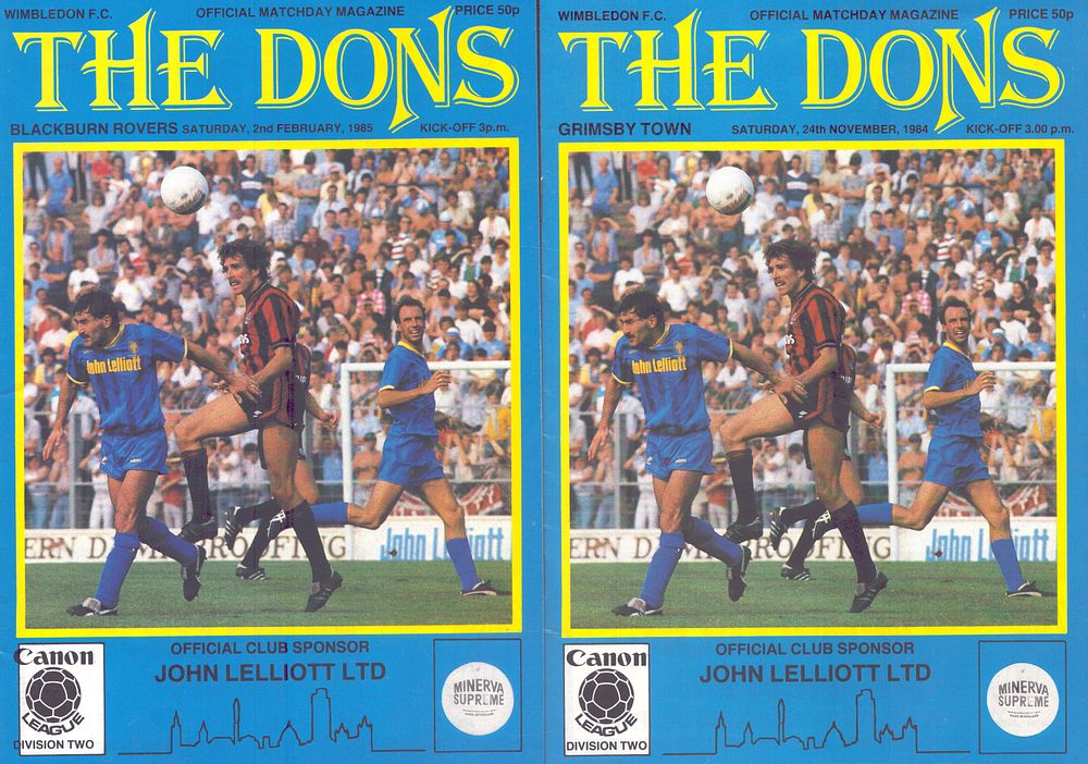 Lot 248: 2x The Dons official matchday magazine, V Grimsby...