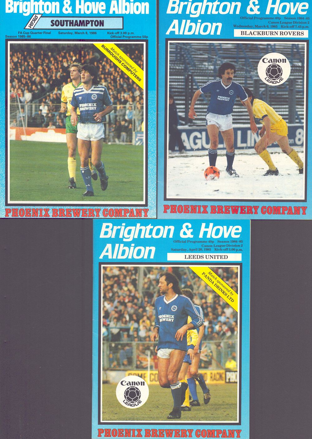 Lot 249: 3x Brighton and Hove Albion official programmes V...