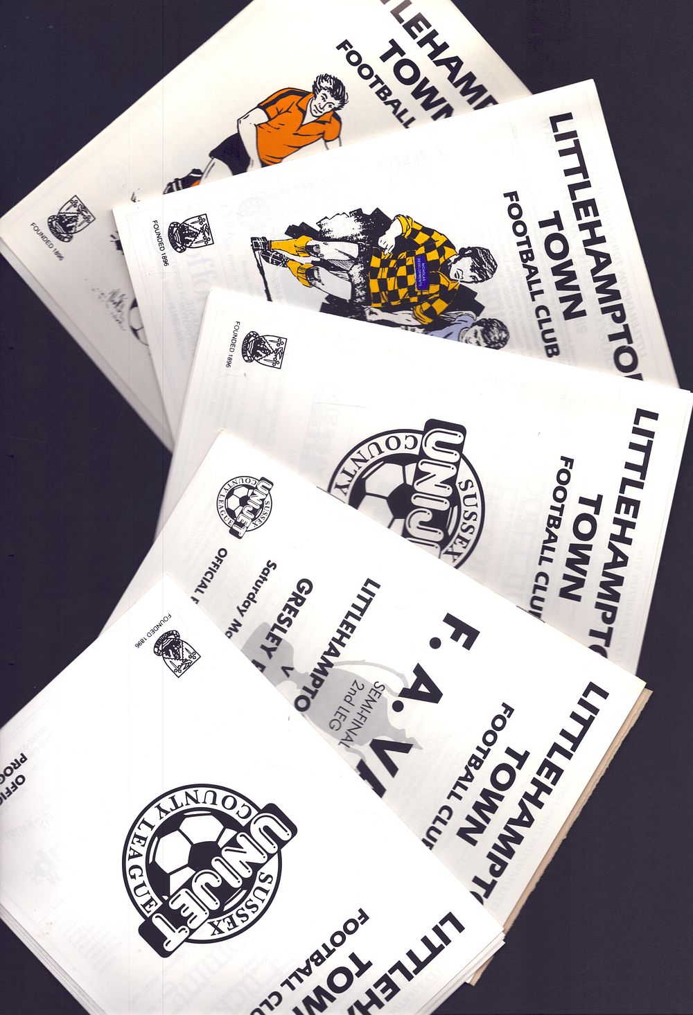 Lot 253: 5x Littlehampton town football club official club programme,...