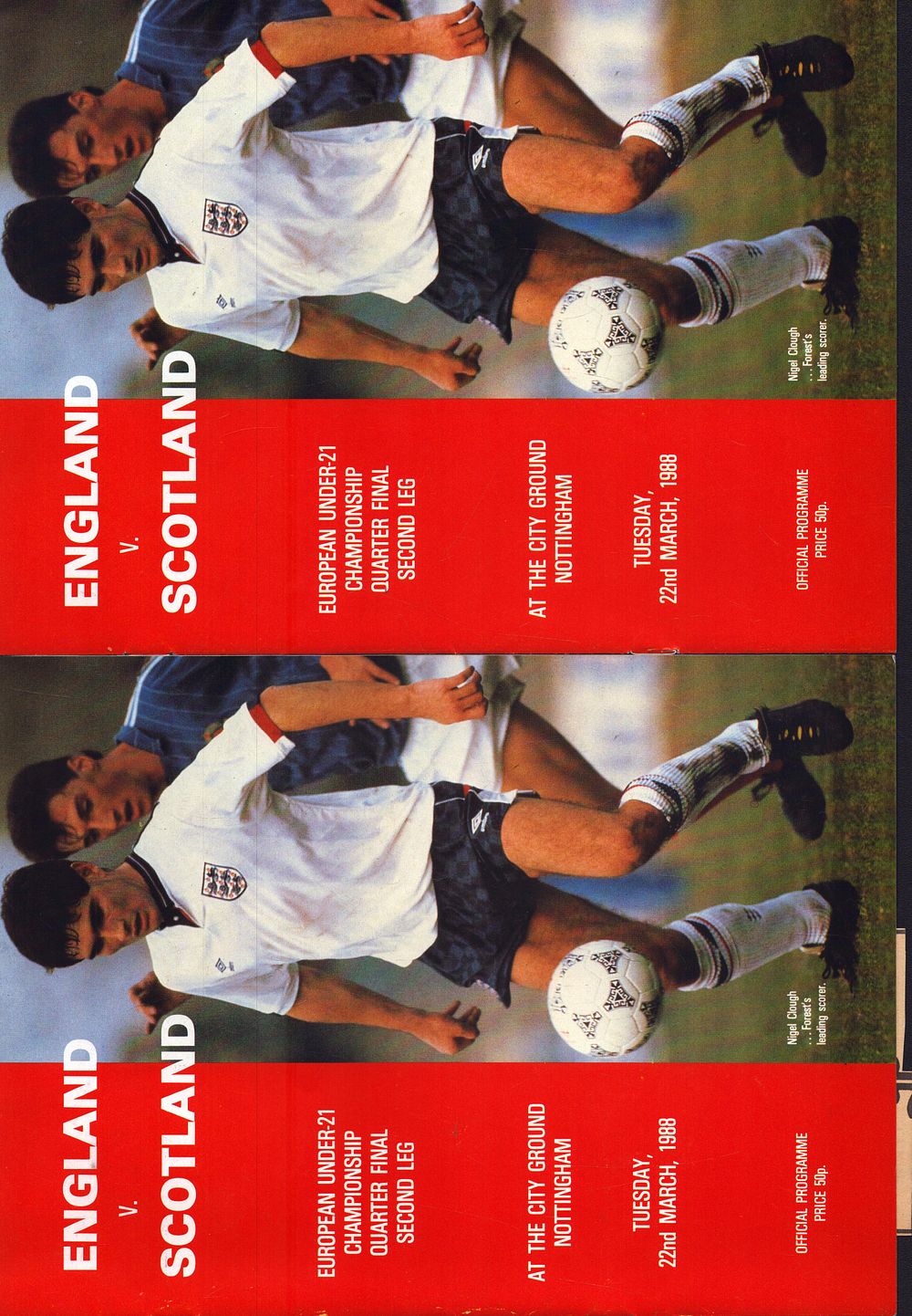Lot 269: 2x England v Scotland European under 21 championship...
